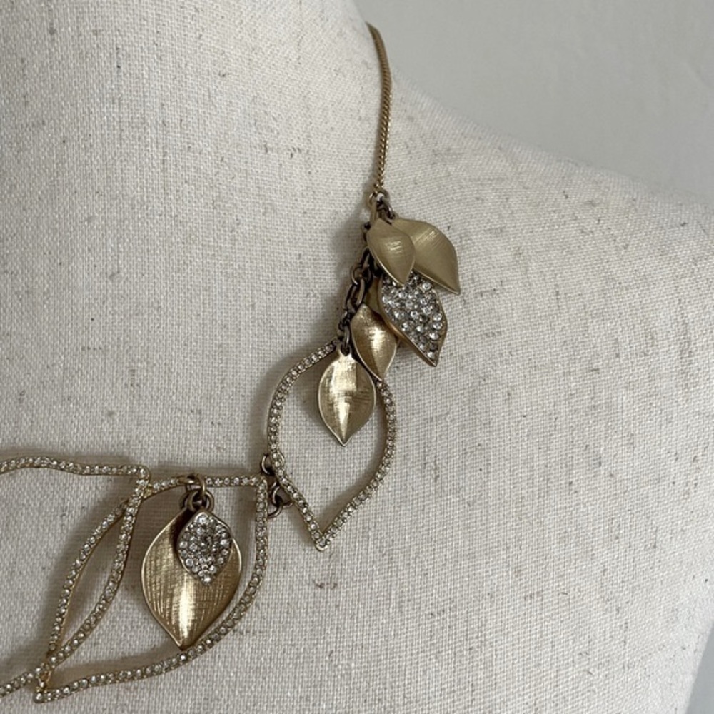 Gold Fall Leaf Statement Necklace - image 8